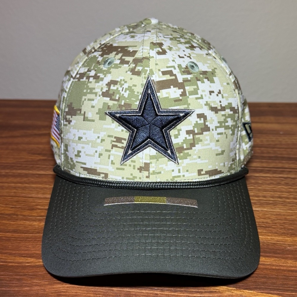 New Era Dallas Cowboys 2025 M/L Salute to Service Digital Camo Flex Fit Hat NEW